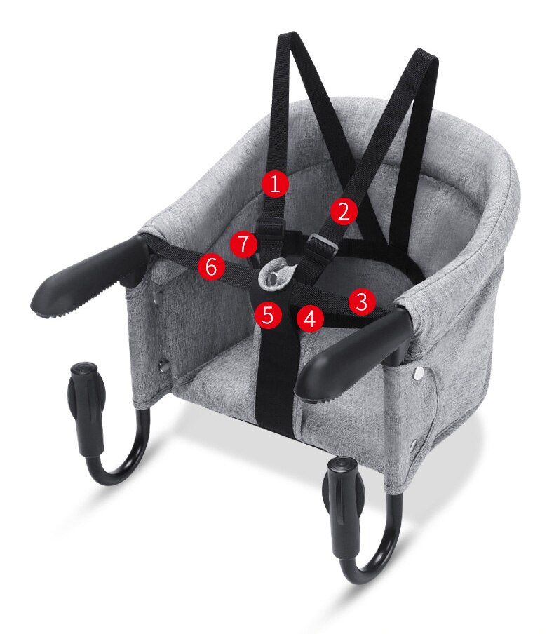 Hook On High Chair Portable Baby Highchair Foldable Travel Highchair Clips to Dining Table,Kids Feeding Chair with Safety Belt